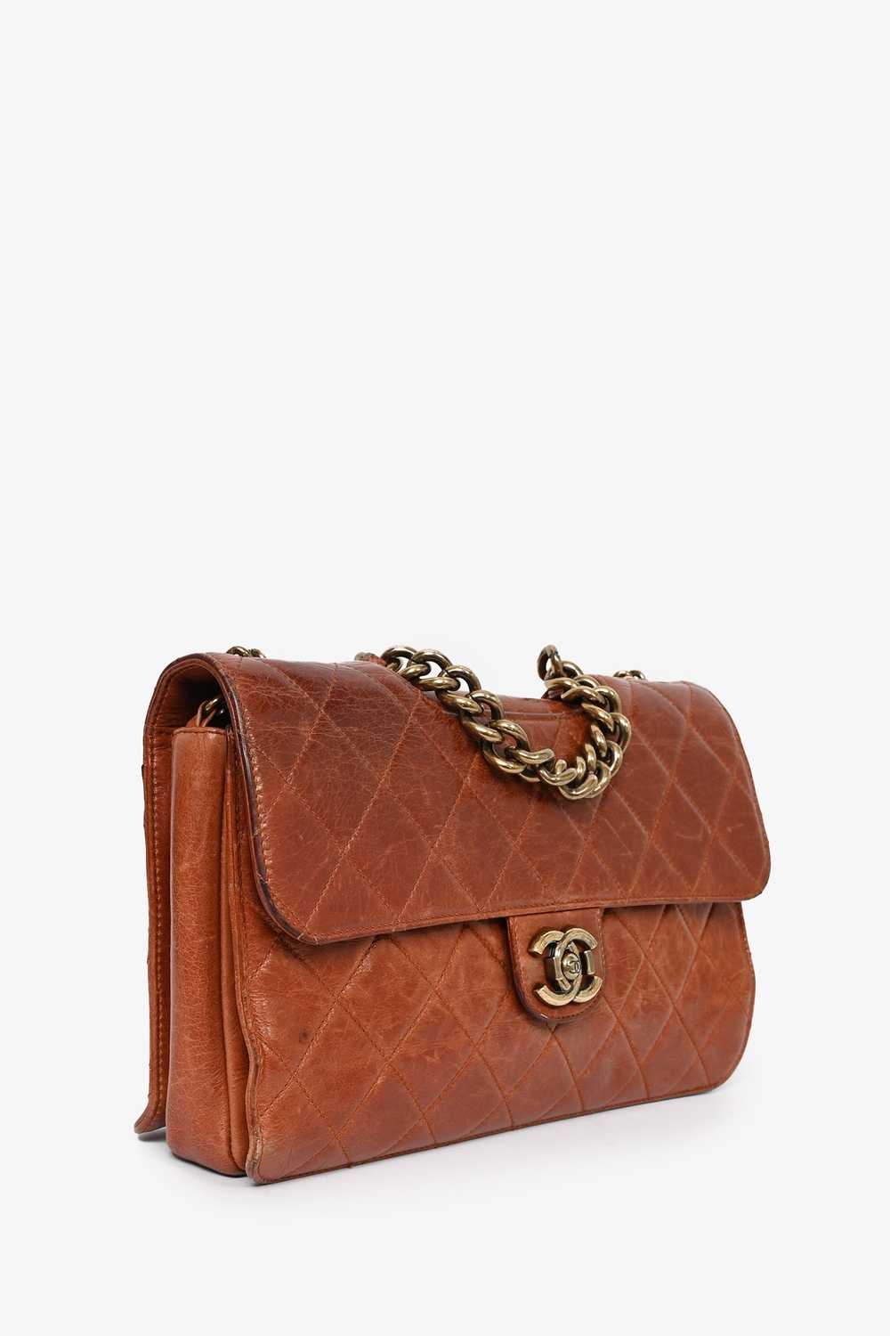 Pre-Loved Chanel™ 2013-14 Brown Quilted Lambskin … - image 3