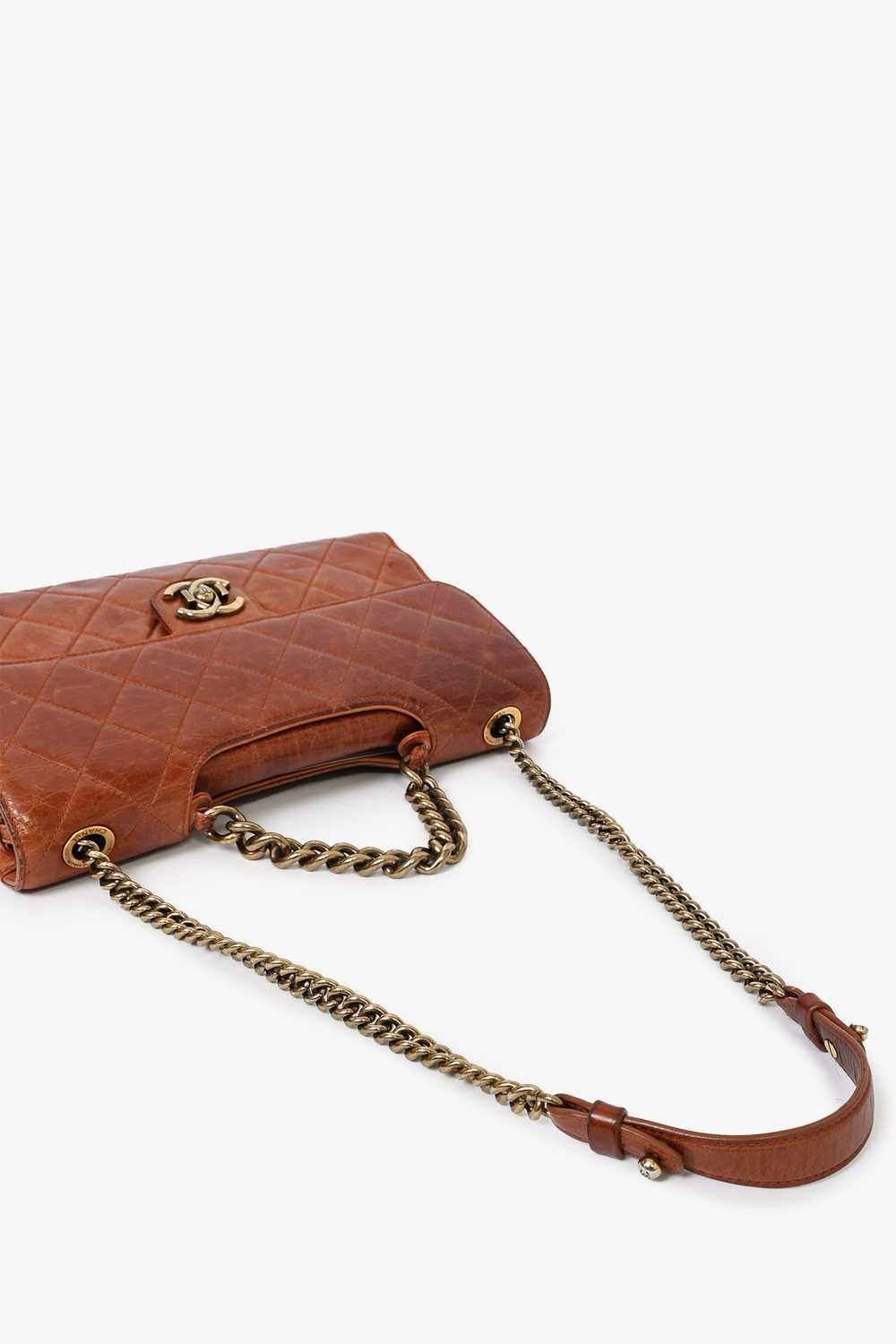 Pre-Loved Chanel™ 2013-14 Brown Quilted Lambskin … - image 5