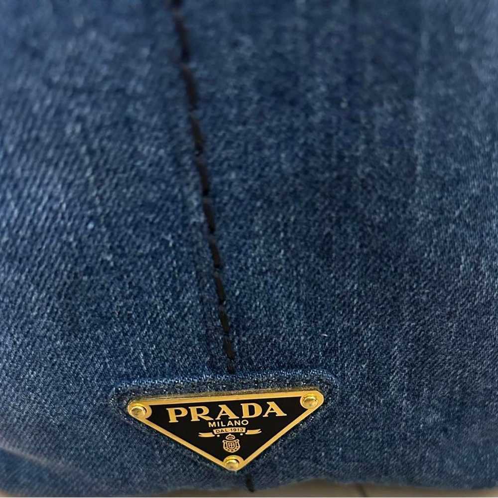 PRADA Kanapa Denim 2-Way Shoulder Bag Denim - image 4