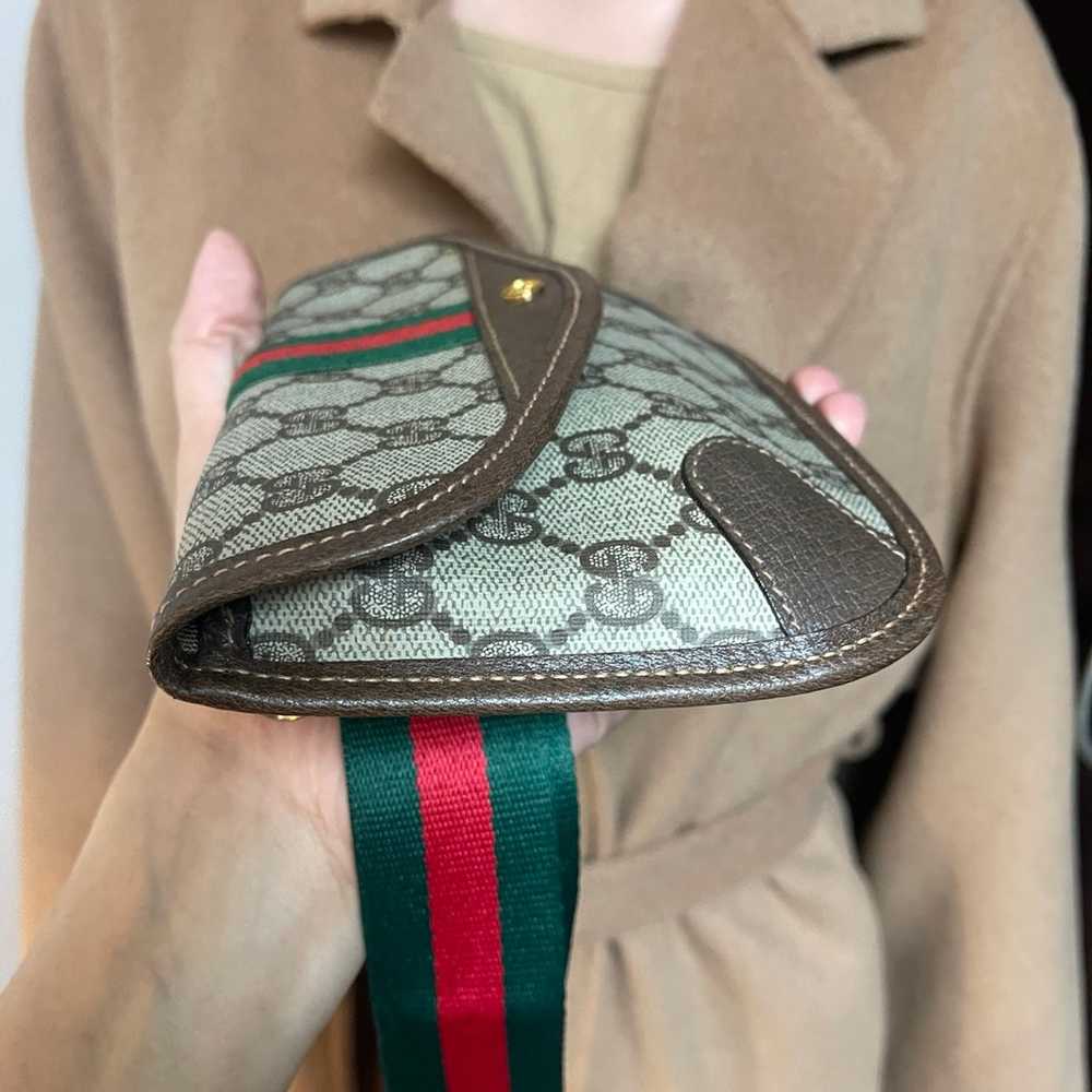 Authentic Gucci vintage web sherry line clutch cr… - image 7