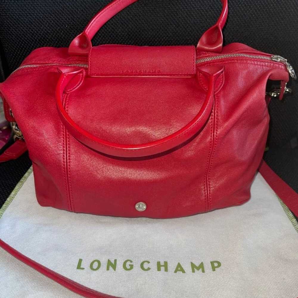 Longchamp Le Pliage Large Tote Burnt Red Leather … - image 3