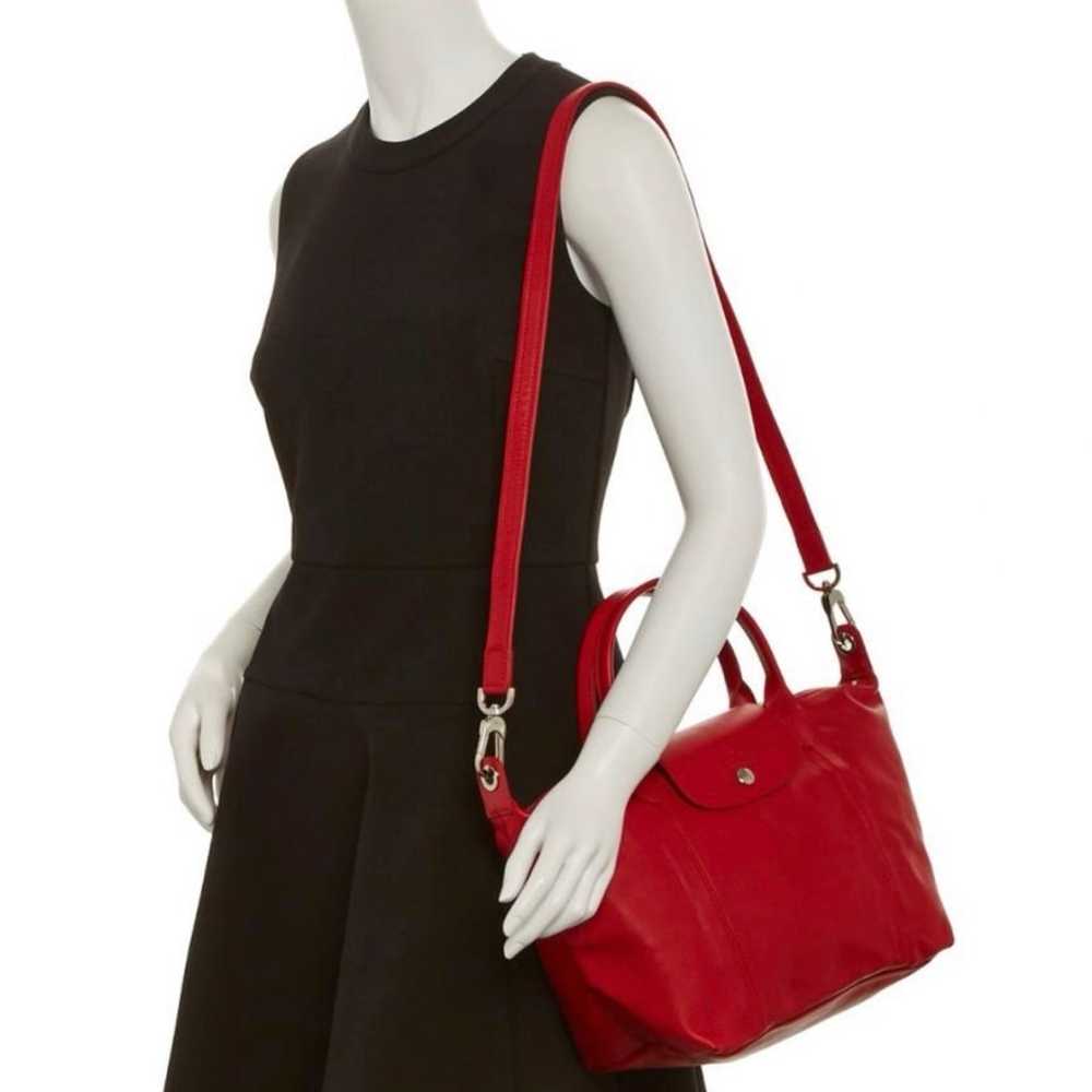 Longchamp Le Pliage Large Tote Burnt Red Leather … - image 5