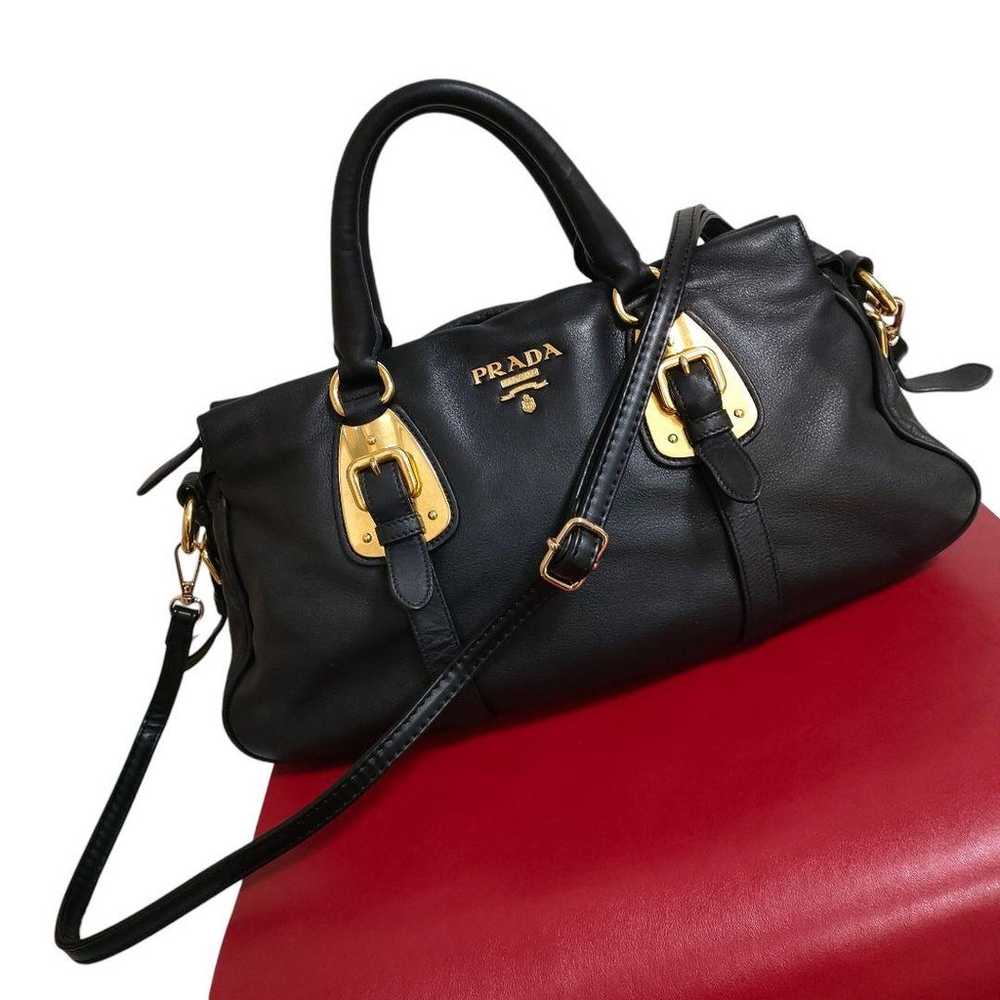 Extremely beautiful item, authentic PRADA all-lea… - image 2