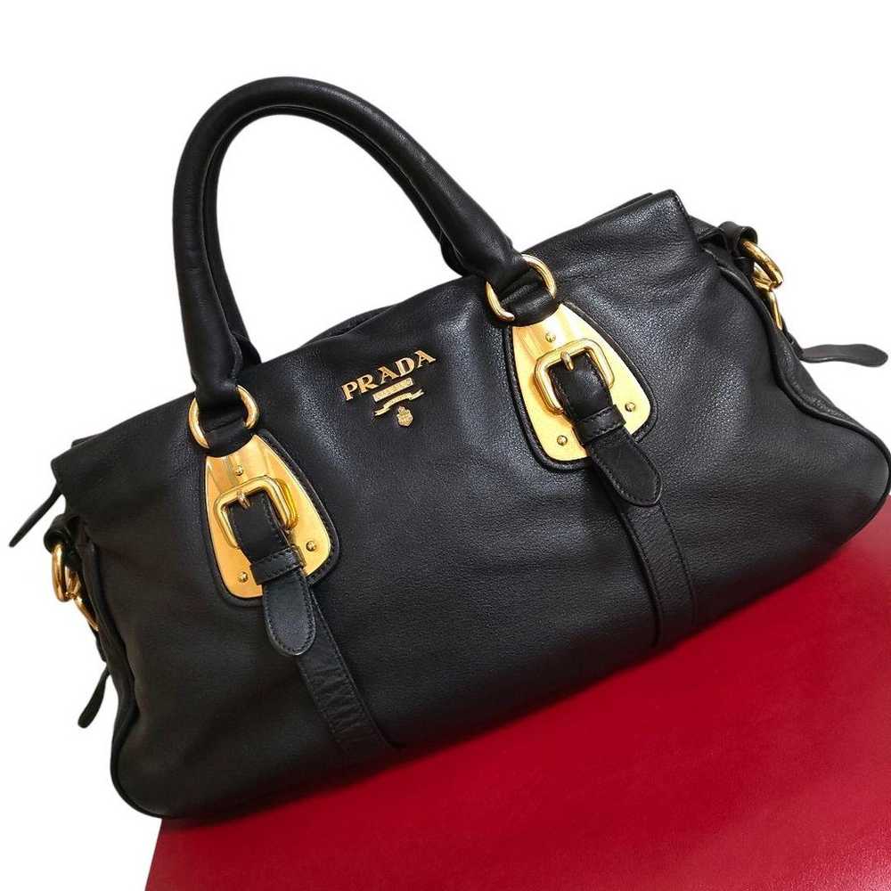 Extremely beautiful item, authentic PRADA all-lea… - image 3