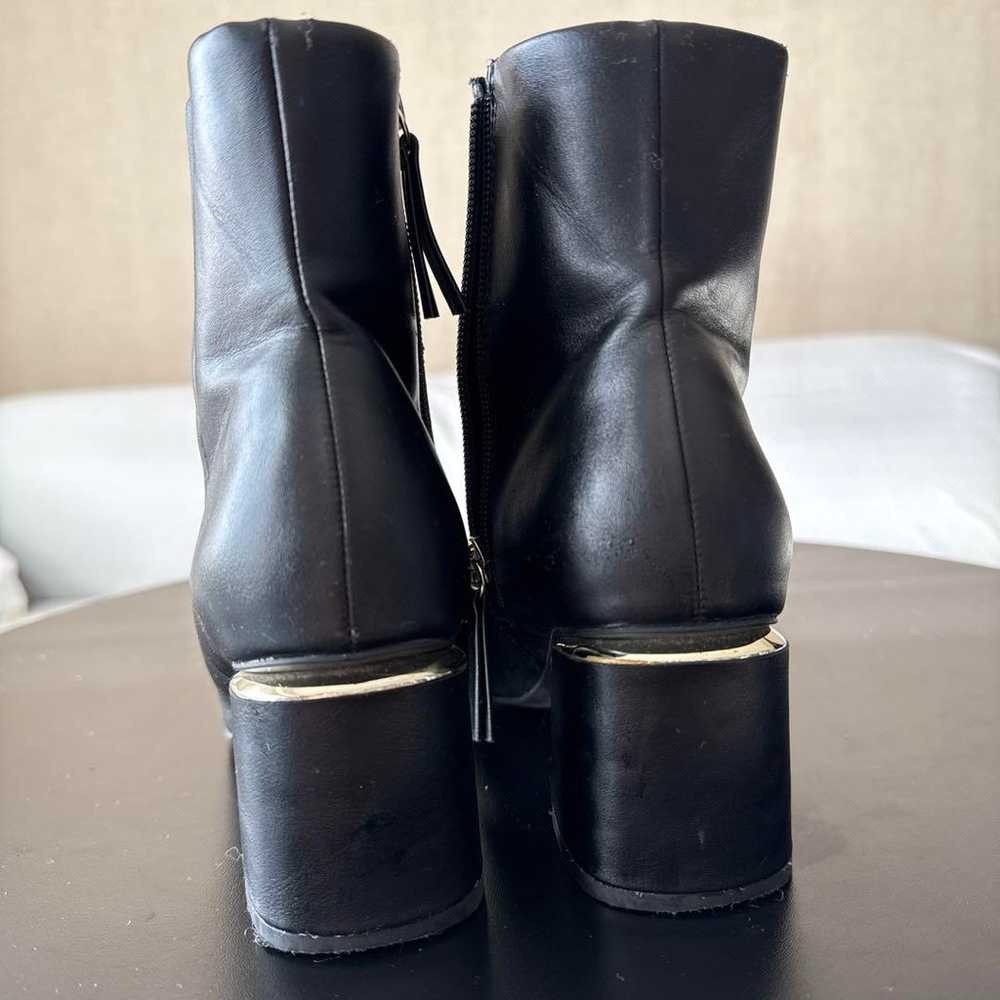 ZARA Black Leather Zipper Booties with 8cm Heel - image 3