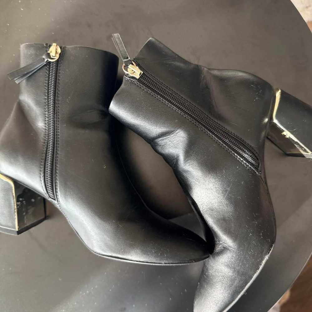 ZARA Black Leather Zipper Booties with 8cm Heel - image 4