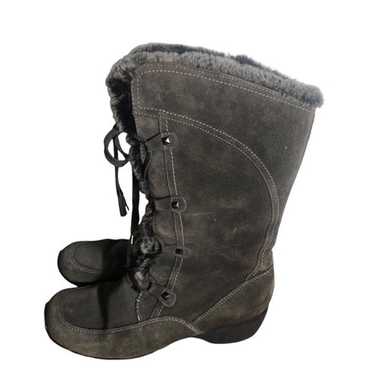 London Fog gray suede Lana lace up winter boots Sz