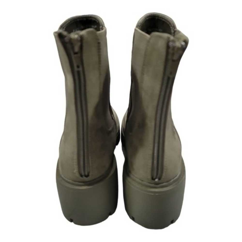 Olive Green Faux Suede Ankle Boots - image 4