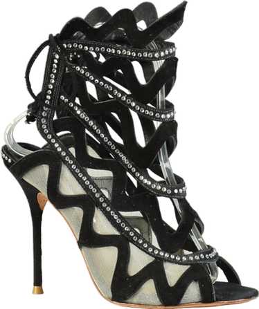 Sophia Webster Black Suede And Mesh Mila Cage Sand