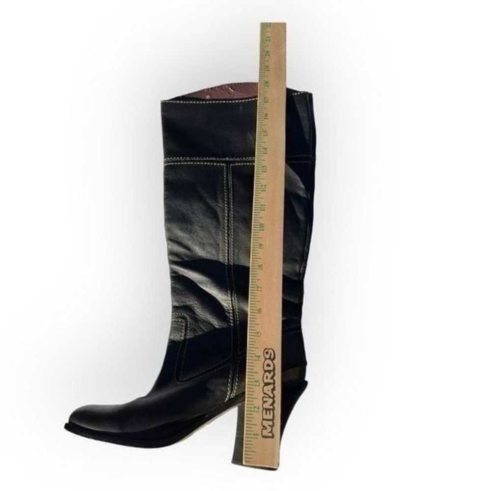 Lucky Brand Elena leather tall black heeled boots… - image 12