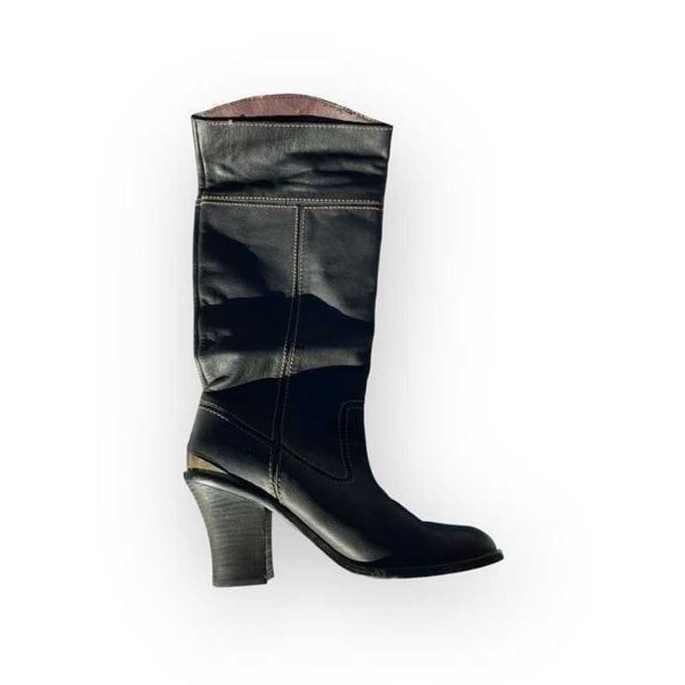 Lucky Brand Elena leather tall black heeled boots… - image 1