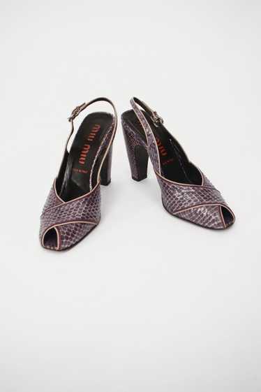 Miu Miu Snakeskin Slingback Pumps