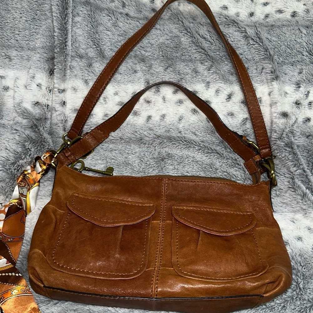 ALMOST VINTAGE FOSSIL BAG LEATHER CROSSBODY EUC - image 12