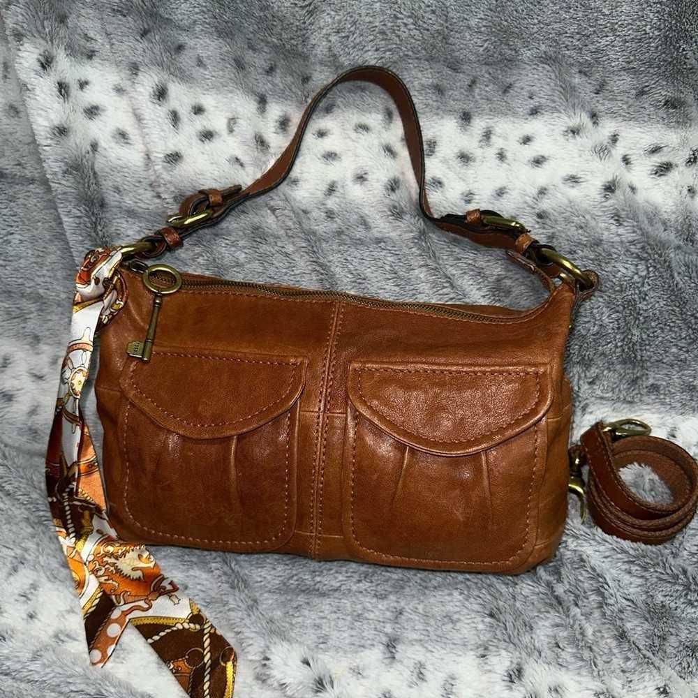 ALMOST VINTAGE FOSSIL BAG LEATHER CROSSBODY EUC - image 1