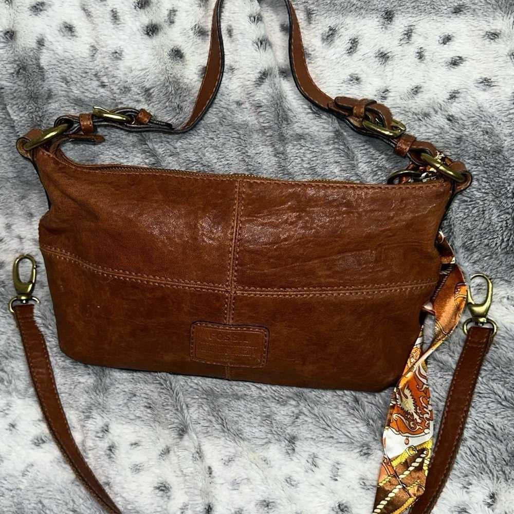 ALMOST VINTAGE FOSSIL BAG LEATHER CROSSBODY EUC - image 2