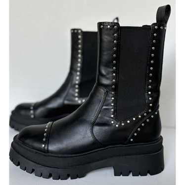 Stradivarius Studded Boots Women 8 Mid Calf Chunk… - image 1