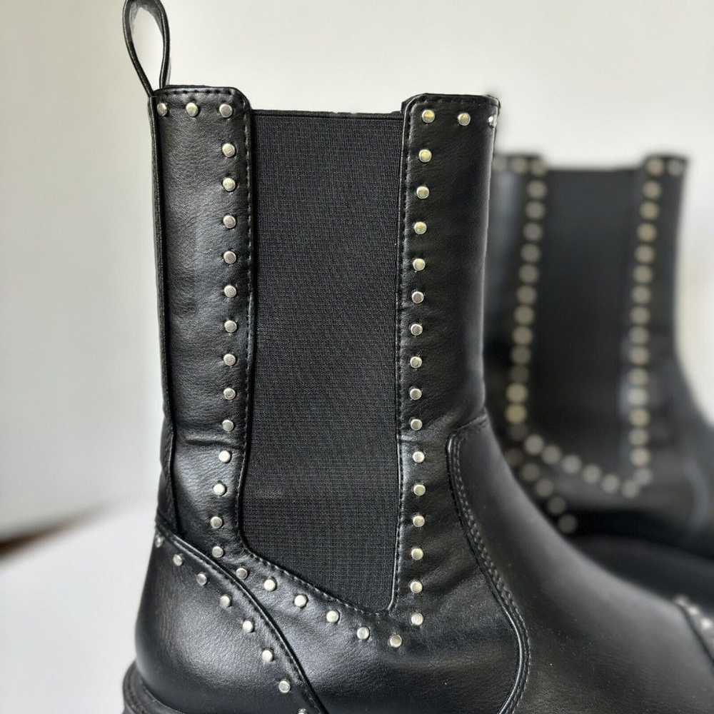 Stradivarius Studded Boots Women 8 Mid Calf Chunk… - image 8