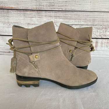 Sorel Farrah short waterproof suede boot in taupe… - image 1