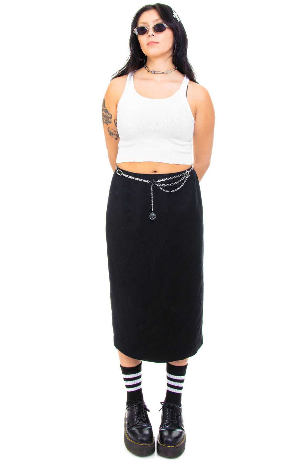 Vintage 90's Little Black Maxi Skirt - M/L - image 2