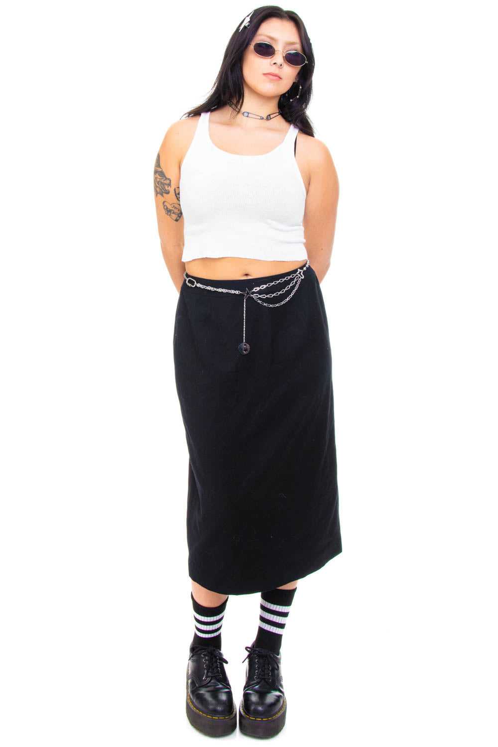 Vintage 90's Little Black Maxi Skirt - M/L - image 3