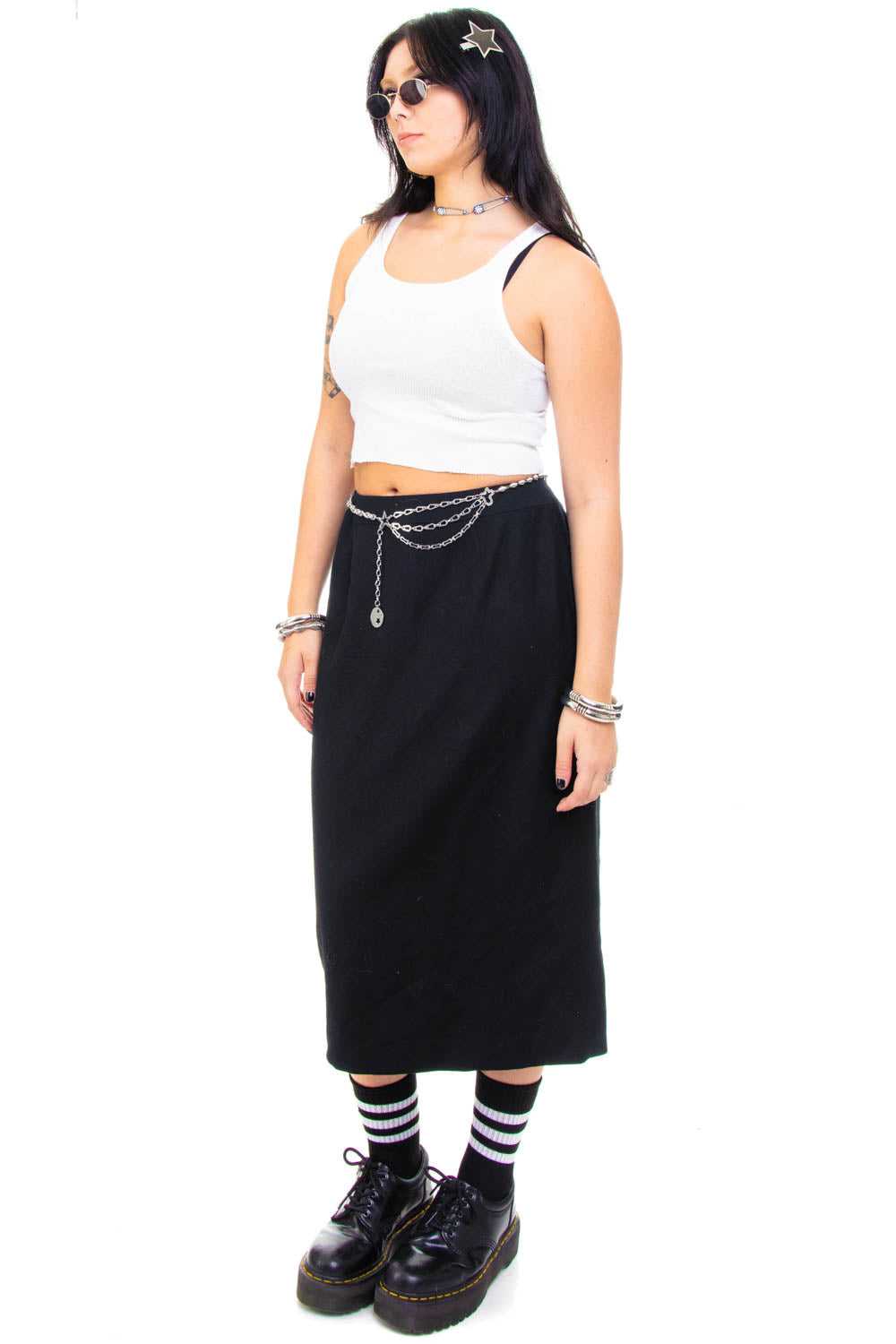 Vintage 90's Little Black Maxi Skirt - M/L - image 4