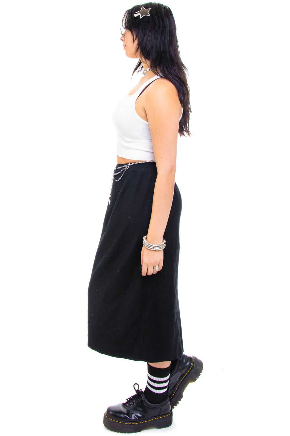 Vintage 90's Little Black Maxi Skirt - M/L - image 5