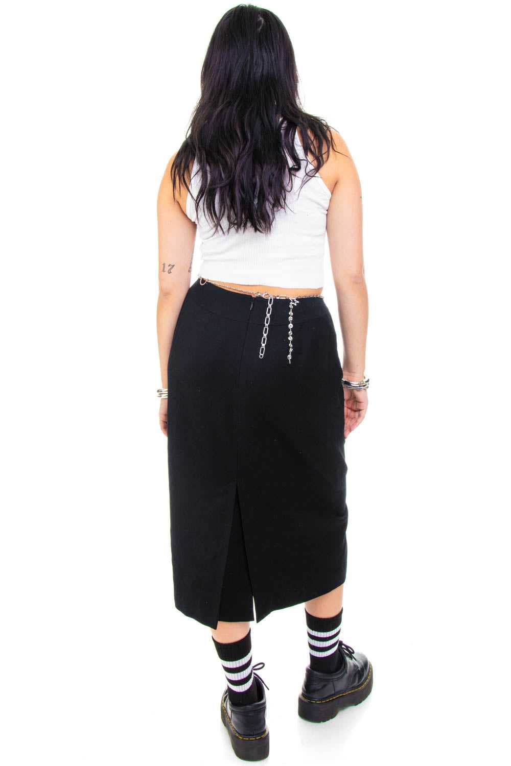 Vintage 90's Little Black Maxi Skirt - M/L - image 6