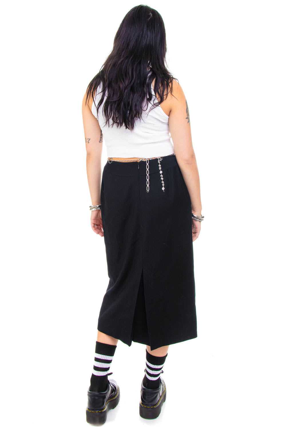 Vintage 90's Little Black Maxi Skirt - M/L - image 7