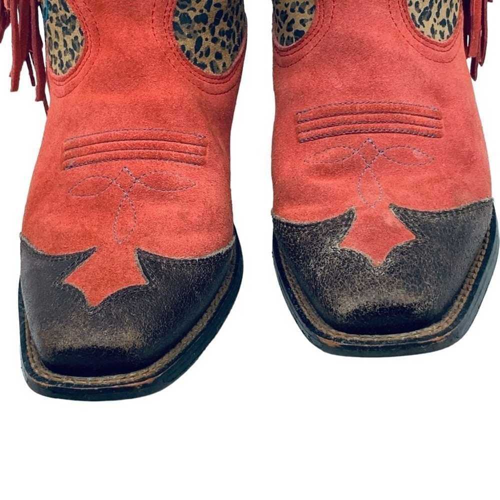 Ariat Cowgirl Boots Western Fringe Brown/Red Leop… - image 2