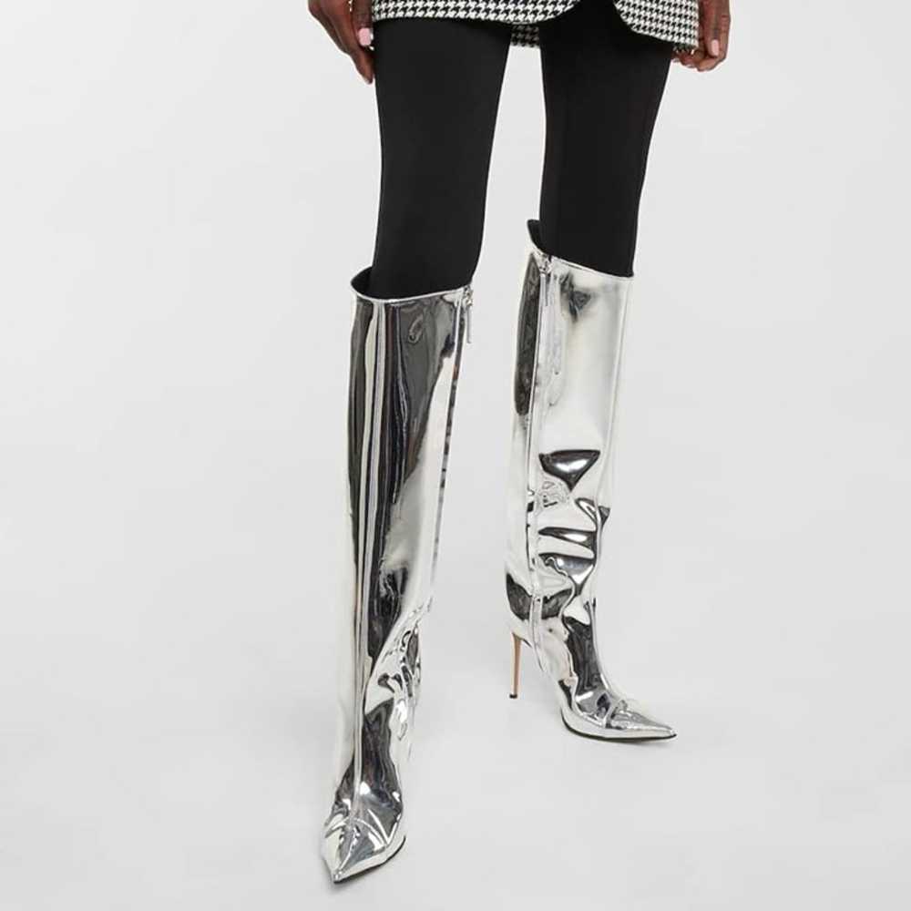 Chic Metallic Knee High Stiletto Boots - Size 9.5 - image 1