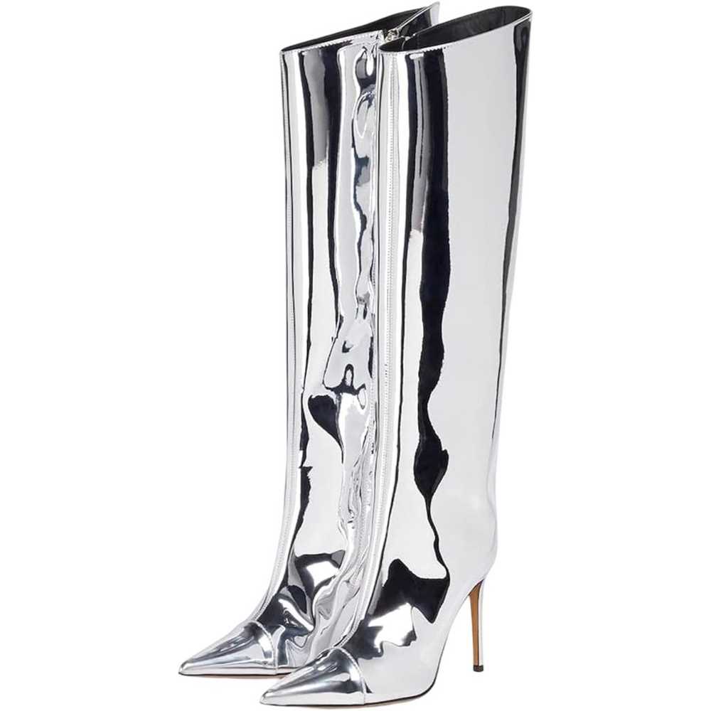 Chic Metallic Knee High Stiletto Boots - Size 9.5 - image 2