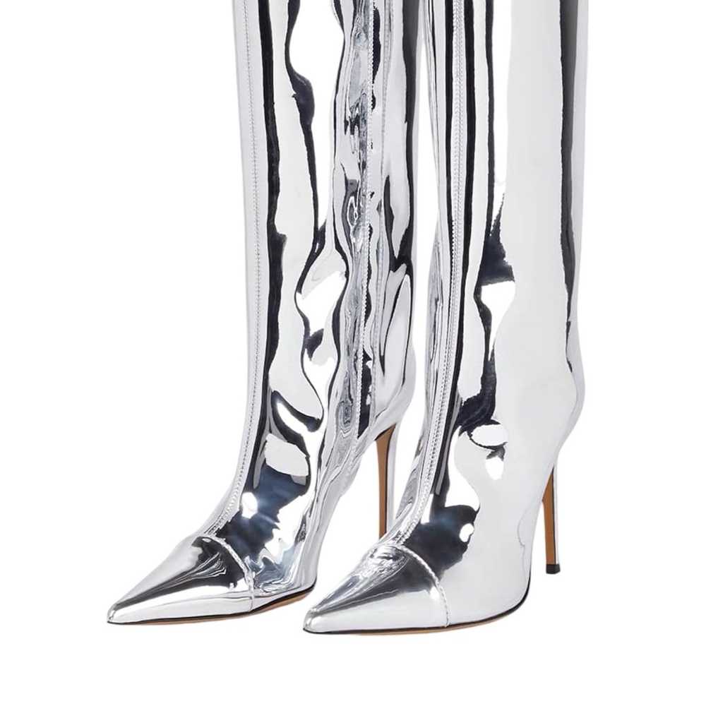 Chic Metallic Knee High Stiletto Boots - Size 9.5 - image 3