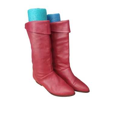 Vintage Red Slouchy Heeled Boot 5B  Mister Shoes … - image 1