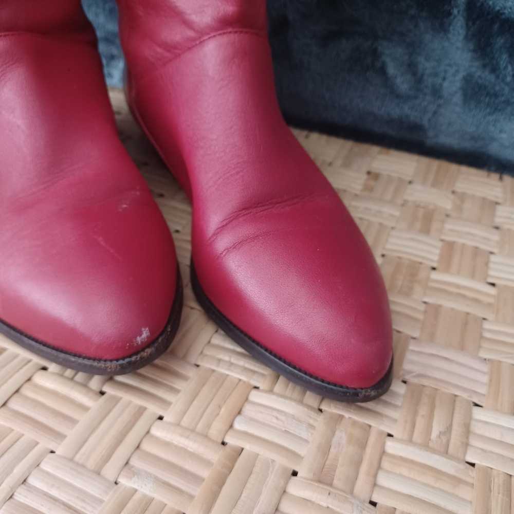 Vintage Red Slouchy Heeled Boot 5B  Mister Shoes … - image 3