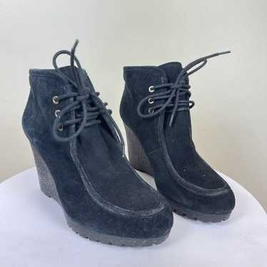 Michael Kors MK Suede Wedge Lace Boots