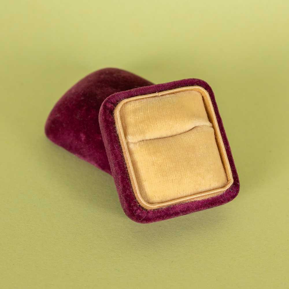 Antique Merlot Silk Velvet Separating Ring Box - image 2