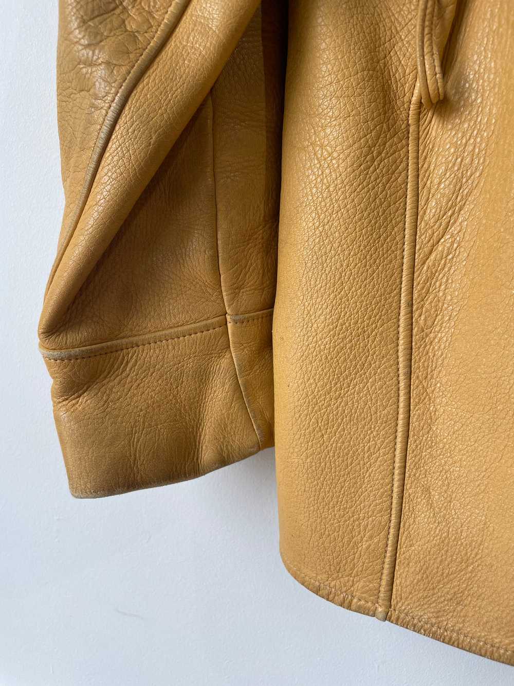 Vintage Western Yellow Leather Belted Blazer - image 6