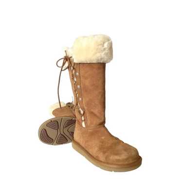 UGG Upside Chestnut Suede Leather Shearling Lace U