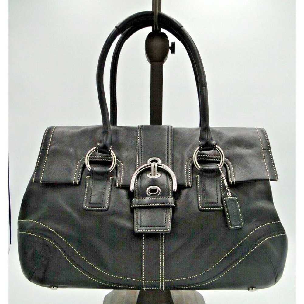 COACH  Soho Hampton Black Handbag Leather Satchel… - image 2