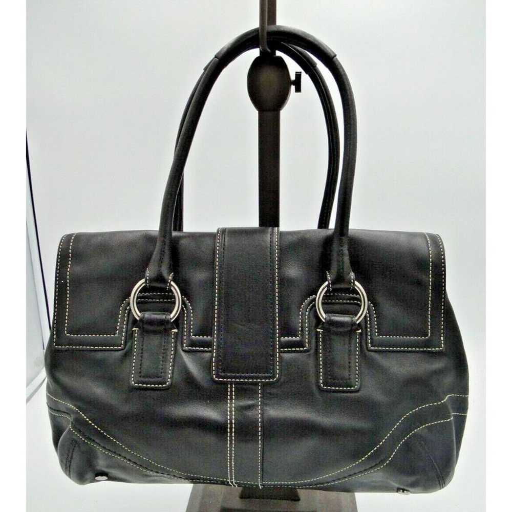 COACH  Soho Hampton Black Handbag Leather Satchel… - image 5