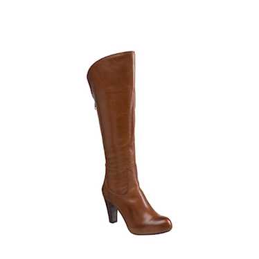 Frye Miranda Brown Leather Back Zip Heeled Boots