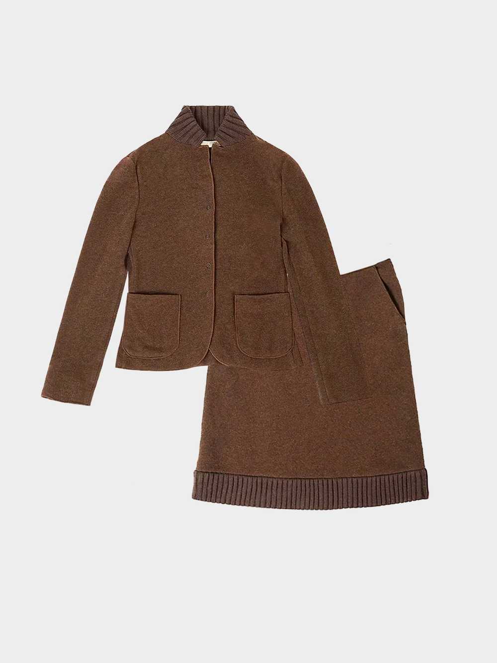 Miu Miu FW 1999 Brown Wool Jacket and Skirt Set - image 1