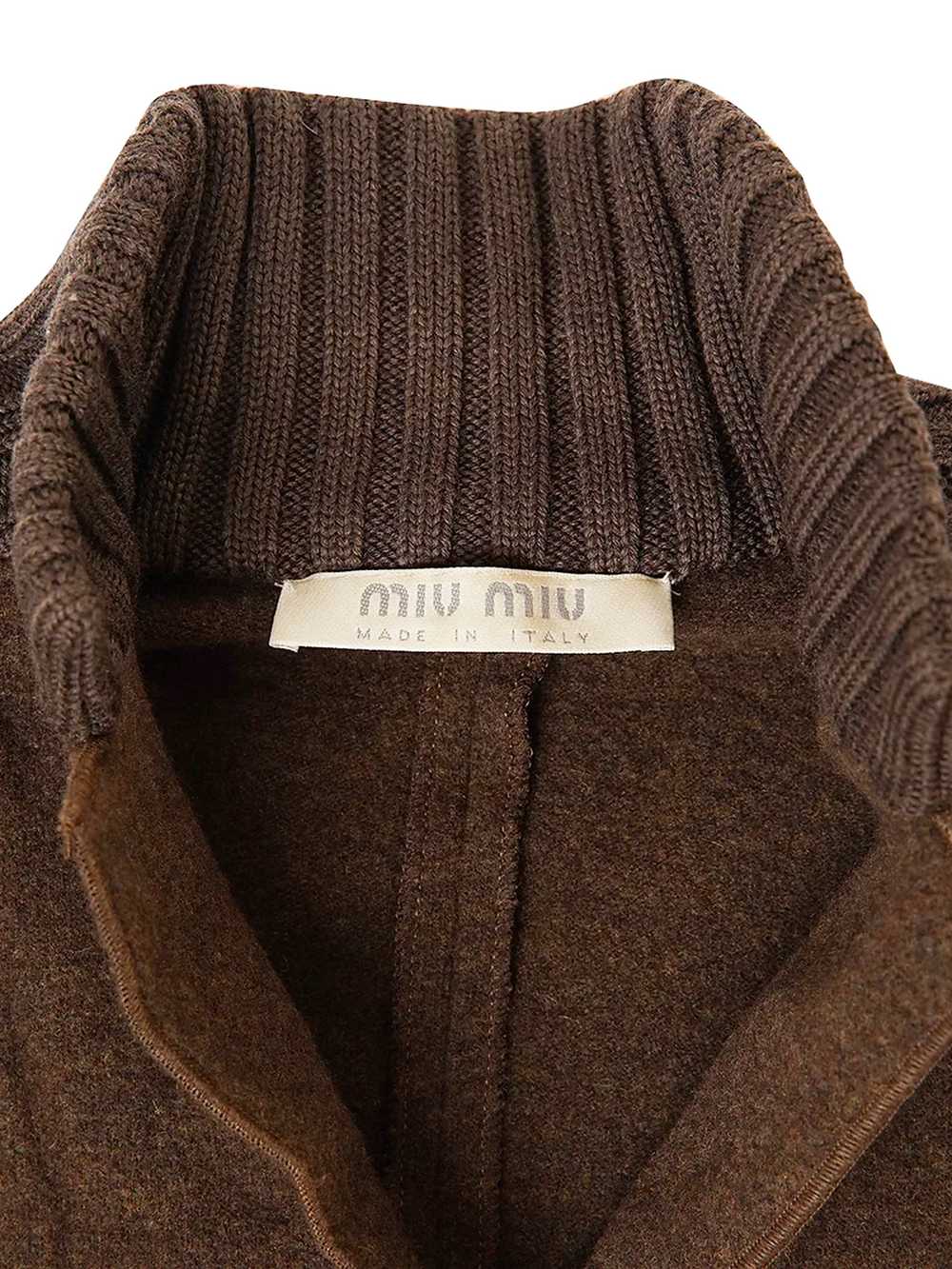 Miu Miu FW 1999 Brown Wool Jacket and Skirt Set - image 3