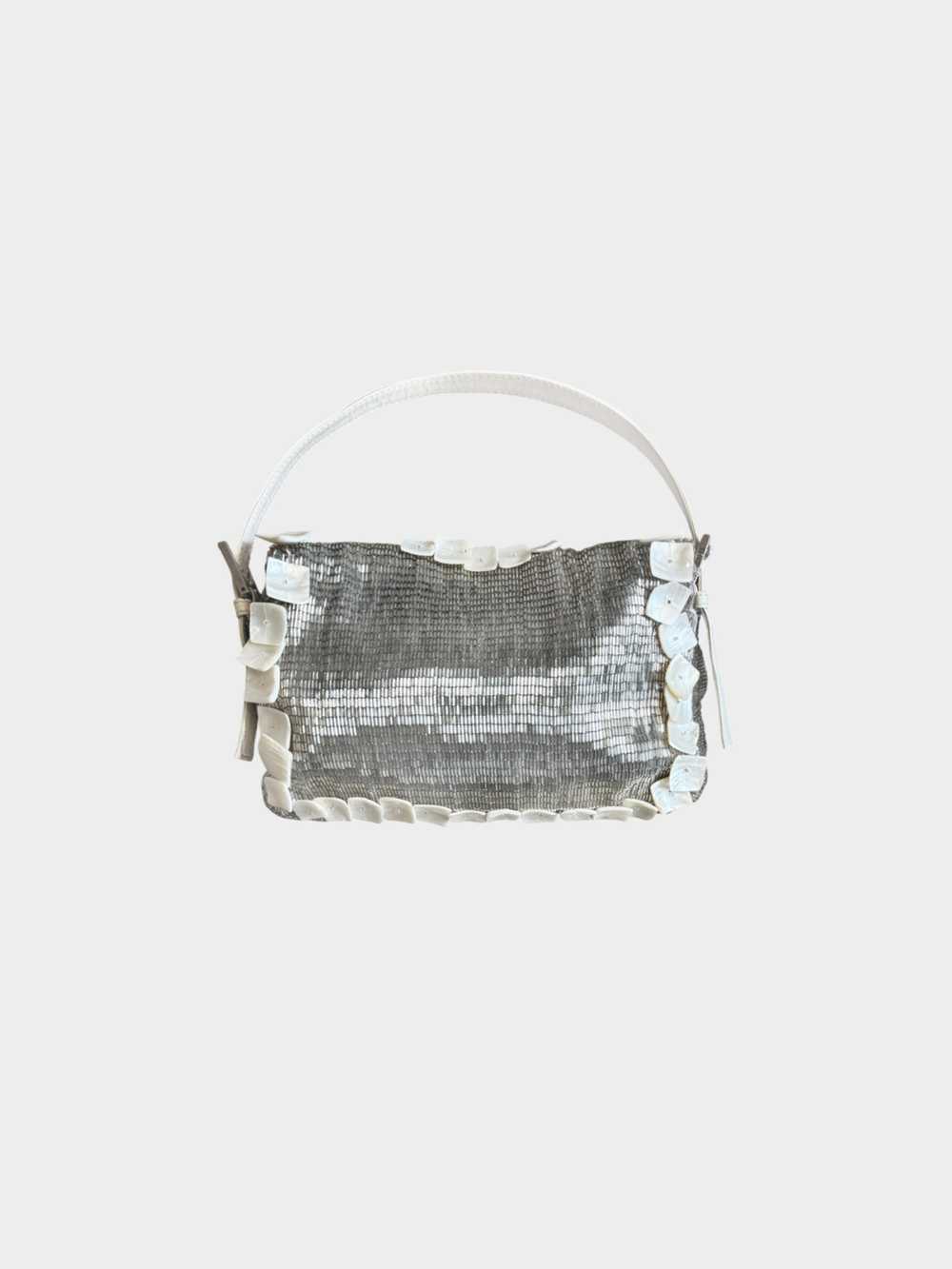 Fendi 2000s Mother of Pearl Glitter Beaded Baguet… - image 2