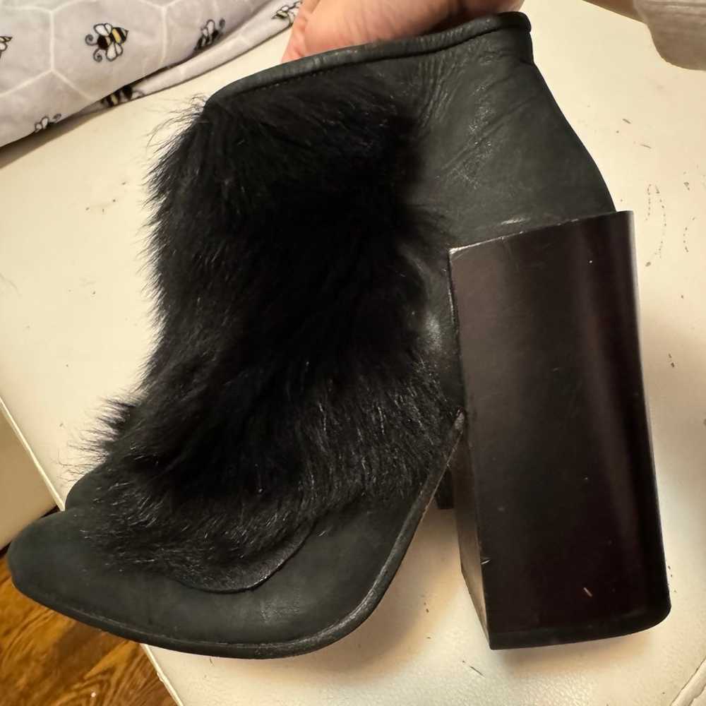 Acne studios black leather  fur trim boots - image 1