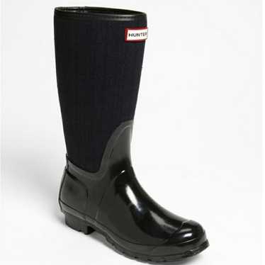 Hunter Arlen Rain Boots Blue/Black plaid - image 1