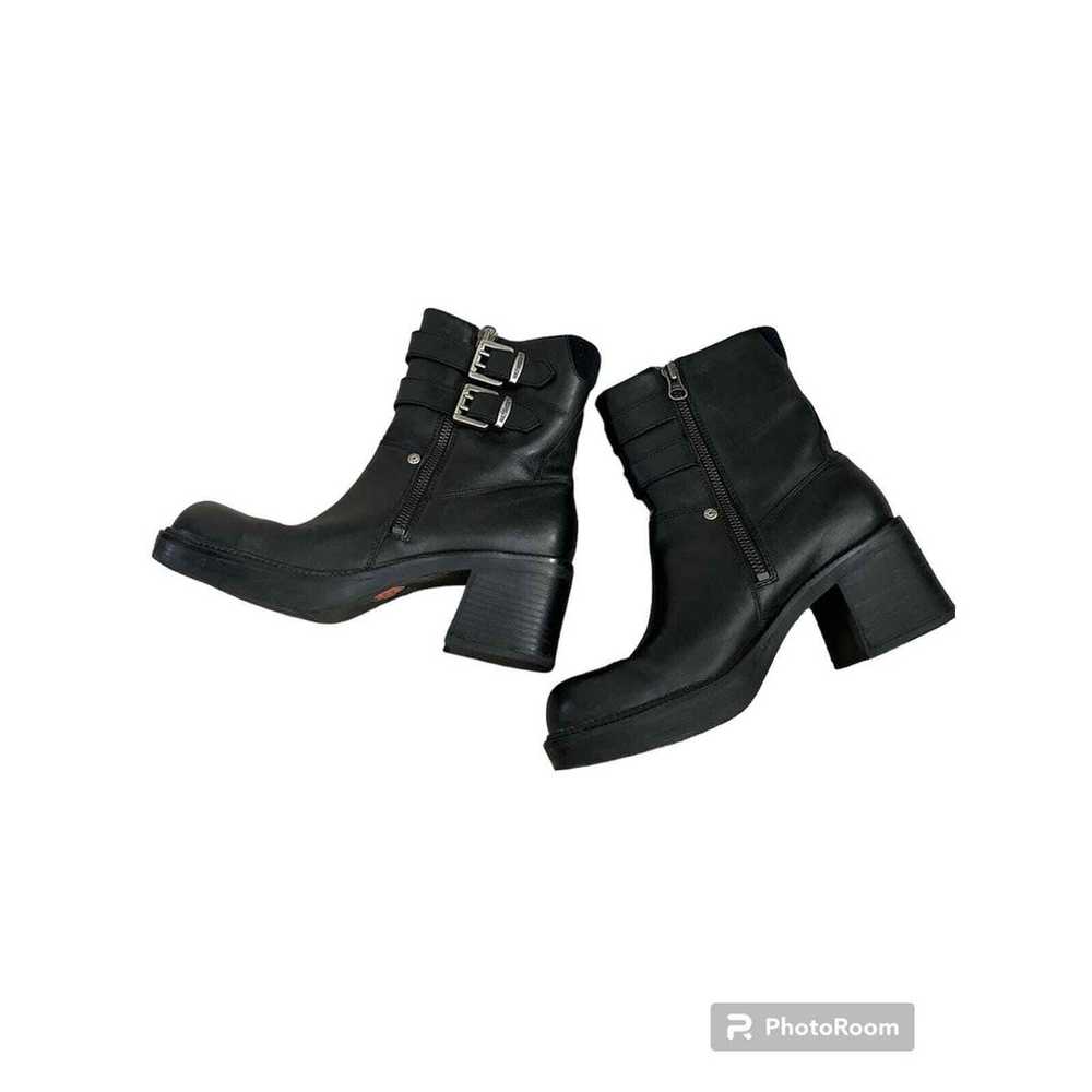 HARLEY DAVIDSON DOUBLE ZIP BUCKLE BOOTS SZ 6 - image 3