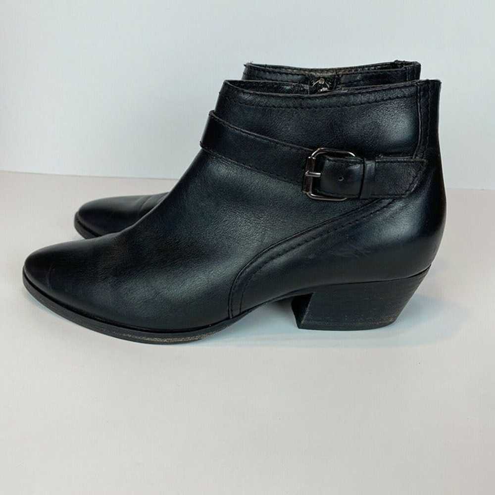 Aquatalia Ankle Booties 8 Black Leather Buckle St… - image 5