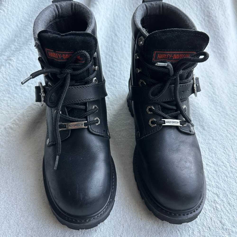 Y2K Harley Davidson Faded Glory Black Women Boots… - image 11