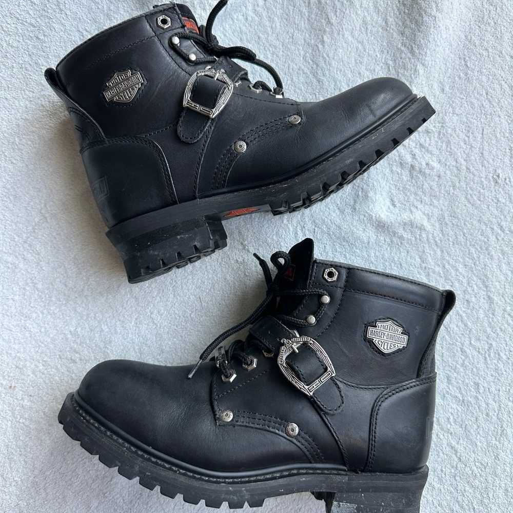 Y2K Harley Davidson Faded Glory Black Women Boots… - image 2